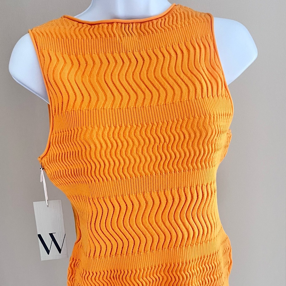 Worthington Textured Knit Sleeveless Top – Bright Orange – NWT – Medium